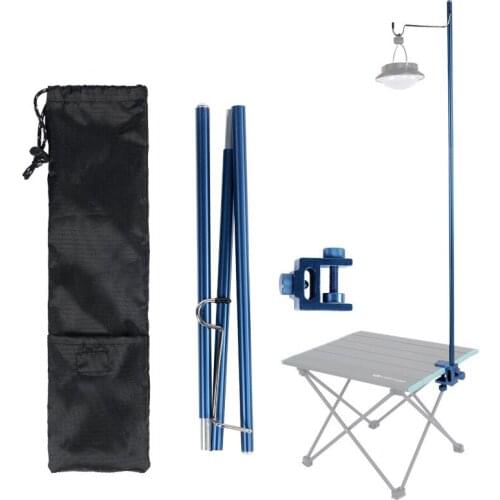 New Outdoor Camping Hunting Hiking Folding Lamp Post Pole Kit Aluminum Alloy Portable Fishing Hanging Light Fixing Stand