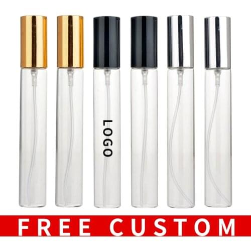 Wholesale 15ML Portable Glass Refillable Perfume Bottle With Aluminum Atomizer Empty Parfum Free Custom Print Logo