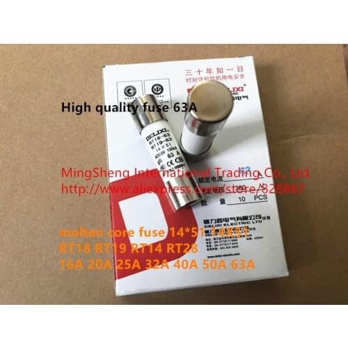 Original new 100% molten core fuse 14*51 14X51 RT18 RT19 RT14 RT28 16A 20A 25A 32A 40A 50A 63A