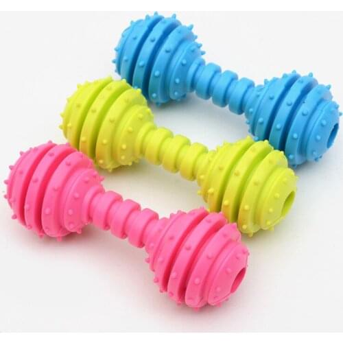 Random Color Rubber Thorn Ring Barbell Pet Toys Molar Chewing Toys Dog Toy Teeth Cleaning Pet Products