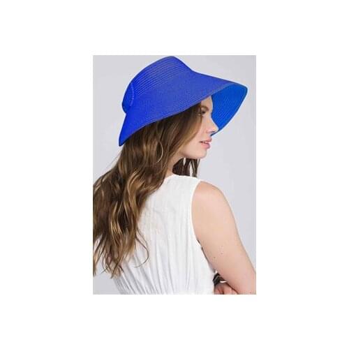 Women Muslim Hijab Jowl Game Foldable Saks Blue Visor Beach hat