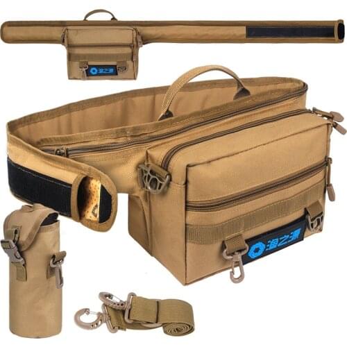 Spinning Fishing Rod Holder Bag Single Shoulder Crossbody Bags Sports Waist Pack Fishing Lures Tackle Gear Storage Bag
