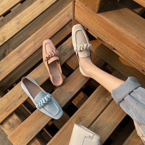 2021 New Spring Women Flat Shoes Genuine Leather Round Toe Shallow Shoes For Women Newest Wedding Dancing Basic Shoes Woman