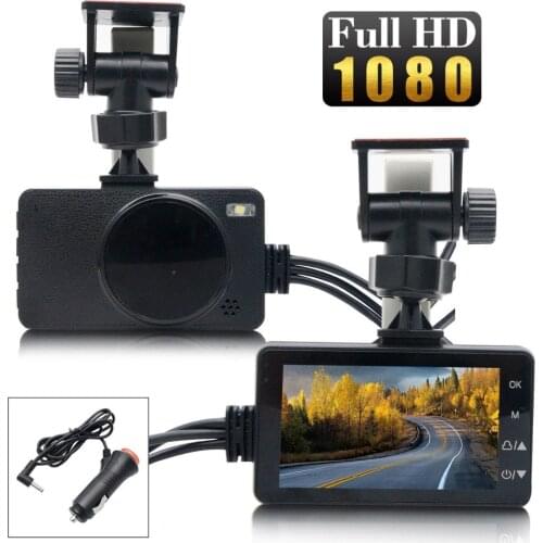 Full HD 1080P / 720P 3" LCD WiFi Dual Camera Motorcycle DVR Dash Cam Front & Rear View Waterproof Camera GPS G-Sensor