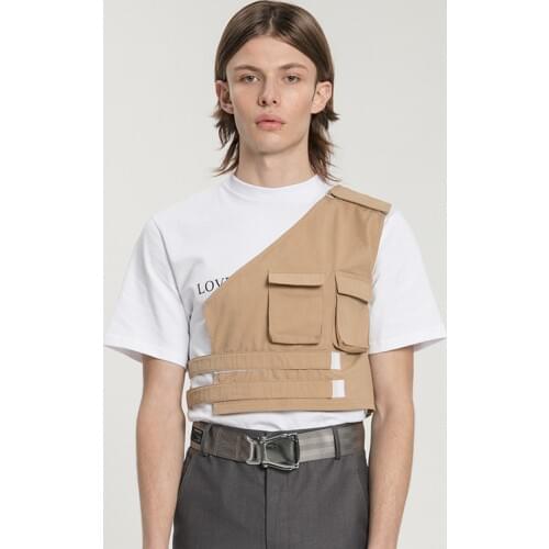 XS-6XL 2020 New mens clothing Hair Stylist GD Fashion Asymmetric functional tooling pocket waistcoat Vest plus size costumes