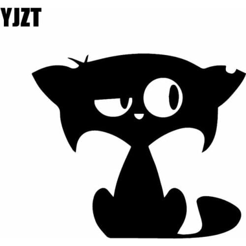 YJZT 15X12.9CM Sweet Kitty Car Sticker Funny Car Bumper Window Vinyl Decal Cat Black/Silver C24-1675