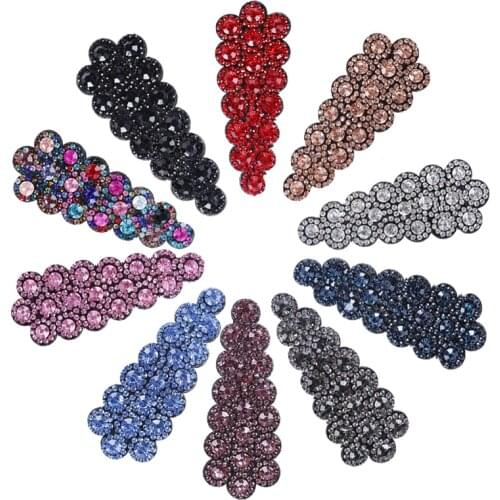 Girl Pearl Crystal Hair Clips Temperament Full Diamond Rhinestone Pearl Elegant Barrettes Hairgrips Women Hair Accessories Bands