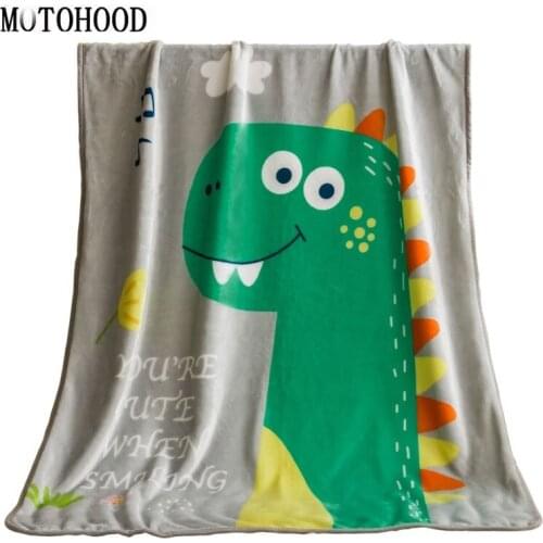 MOTOHOOD Dinosaur Winter Kids Boys Girls Blanket Wrap Fleece Baby Swaddle Sleeping Bag For Newborns Baby Bedding Blanket