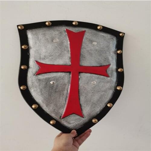 1:1 Movie Anime Game Red Crusader Pope Knight Orc Shield Model Halloween Holiday Cosplay Prop PU Weapon Kids Role Toy 51cm