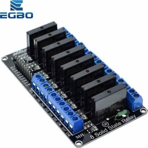 1PCS Great IT 8 Channel 5V DC Relay Module Solid State Low Level G3MB-202P Relay SSR AVR DSP for arduino Diy Kit