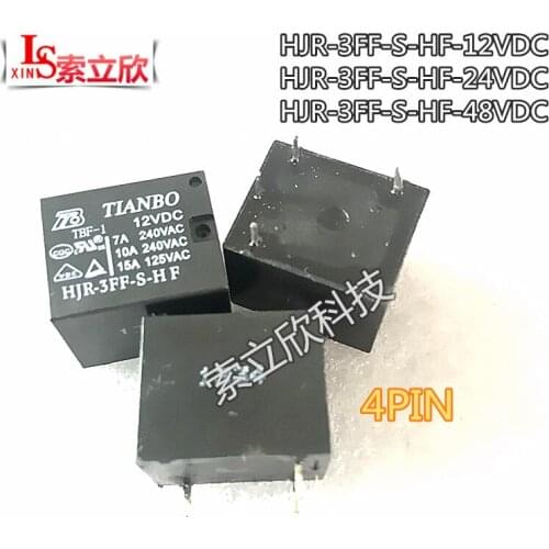 10pcs New relay 100%Original HJR-3FF-S-HF-48VCD HJR-3FF-S-HF-12VDC HJR-3FF-S-H-24V HJR-3FF-S-H-DC12V HJR 3FF S H 24vdc 10A 4PIN