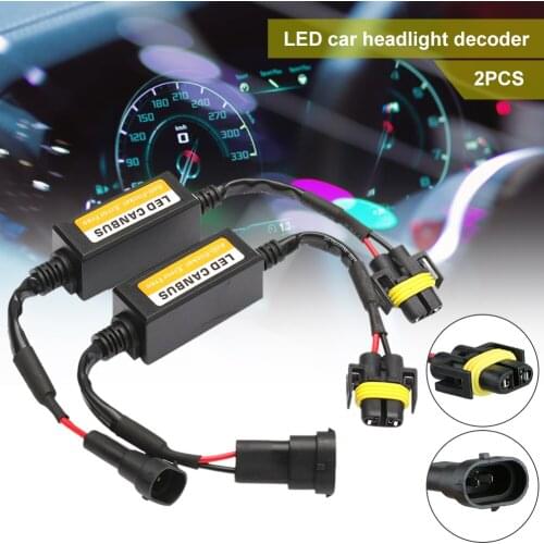 2pcs H8/H11 LED Headlight Decoder Adapter Canbus Anti-Flicker Harness Bulbs Resistor Decoder Warning Error Canceller Decoder