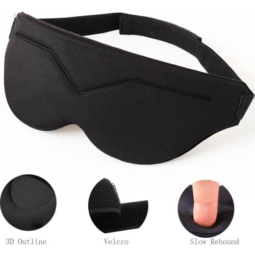 3D Sleeping Mask Memory Cotton Memory Eyes Mask Black Eyeshade Breathable Blindfold Headband Eyepatch Night Mask For Rest