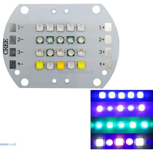 4 Channel 20LED Cree XTE XPG3 XPE2 + Epileds DIY LED Lamp Light 395NM 420NM 490NM 450nm 6500K 3000K Mixed Color for Aquarium