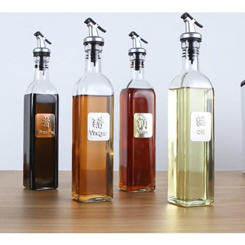 500ML Glass Olive Oil Vinegar Dispenser Pourer Sprayer Seasoning Bottle Glass Vinegar Cruet Kitchen Cooking Tools Oil Organizer