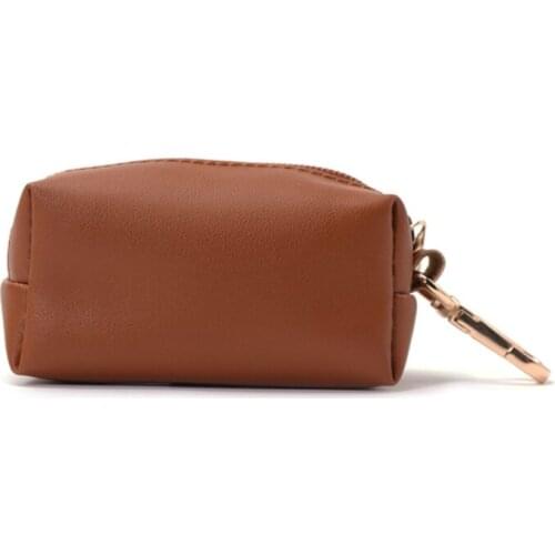 594C Travel Outdoor Protable Dog Poop Bag Dispenser PU Leather Pouch Pet Puppy Cat Pick Up Poop Bag Holder Garbage Waste Bags