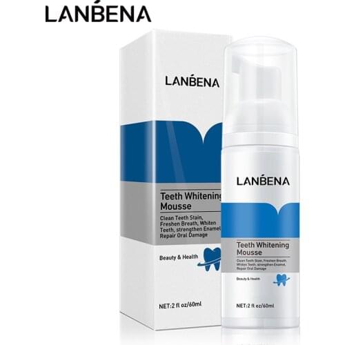 60ML Tooth Whitening Mousse Cleaning Toothpaste Remove Plaque Stains Oral Odor Fresh breath Bright Teeth Dental Care Tool
