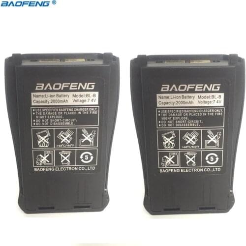 2PCS 7.4V Original Baofeng UV-B5 Battery with 2000mAh Li-ion Walkie Talkie Two Way Radio UV B5 B6 baofeng uv-B6 Accessoris