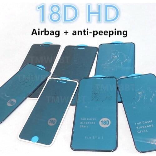 Anti Spy Airbag anti-fall Glass for iphone 12 11 Pro x xr xs max 6s 67 8 plus 12 mini se 2020 Mobile phone protective glass film