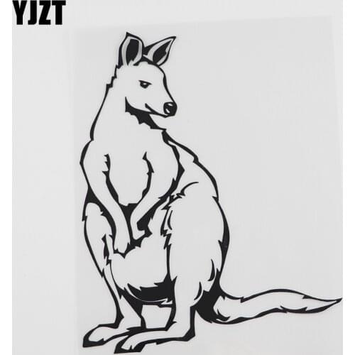 YJZT 12.7CMX15.8CM Cartoon Kangaroo Sitting Wild Decal Vinyl Car Sticker Black/Silver 8A-0114