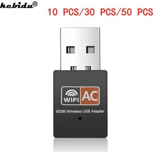 Dropship Mini 2.4GHz + 5GHz USB Wifi 600Mbps Adapter Antenna Dual Band 802.11b/n/g/ac Wireless Computer Network Card Receiver