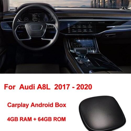 Wireless Apple Carplay Box Android AI Box Voice Assistant For Audi A8L 2017-2020 Bluetooth HeadUnit Car Multimedia Video Player