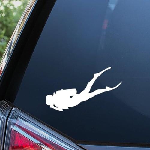 Black/Silver Scuba Diving Sticker Diver Snorkling Car Trailer Truck Tank Decal Car Sticker Waterproof And Removable S147