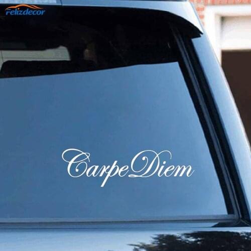 Black/Silver Funny Carpe Diem Car Stickers Text Sticker For Car Side Body Window Decoration Decal C574