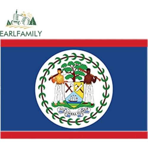 EARLFAMILY 13cm x 7.5cm Belize Flag Vinyl Decal Sticker Self Adhesive Country Belizean Waterproof Car Sticker