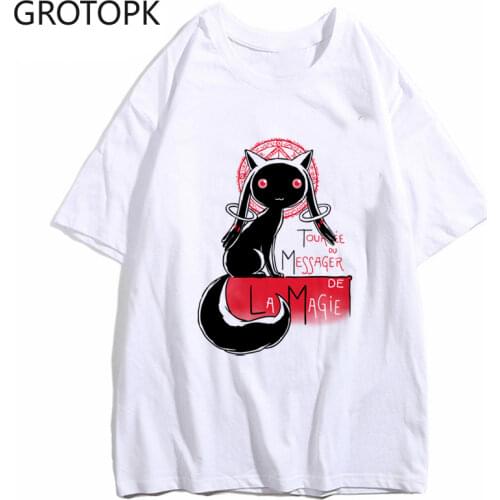 Mens T-shirt Harajuku T Shirt Men Casual Tshirt Tee Shirt Anime Puella Magi Madoka Magica Kaname Madoka Akemi Homura Print