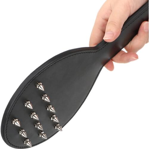 IKOKY Sex Rivet Whip Slave Paddle Erotic PU Leather Adult Games Sex Toys for Couples