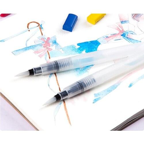 6pcs Water Color Brush Refillable Pen Watercolor Color Drawing Art Supply Water Coloring Brush Pens SUB Sale