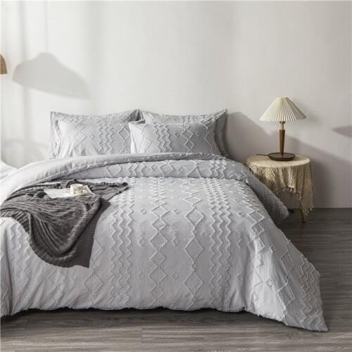 Queen Size Duvet Cover Sets King Size Bed Cover with Pillowcase High Quality Bedding Set for Double Bed Gray Color Quilt Covers