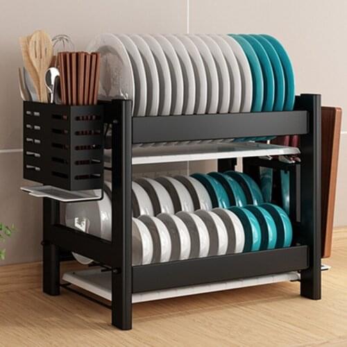 Kitchen Rack 304 Stainless Steel Bowl Rack Draining Rack Tableware Storage Box Knife Dish Rack Dish Drainer
