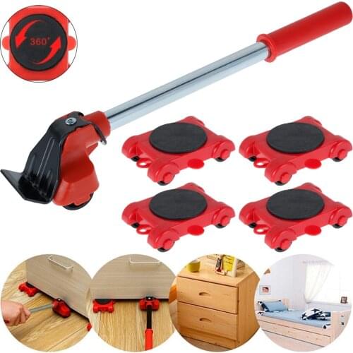 2020 New Dropship Furniture Mover Tool Set Heavy Stuff Transport Lifter 4 Wheeled Mover Roller with Wheel Bar Moving Device Tool
