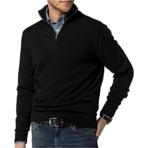 2017 New Mens Casual Slim Fit Mock Neck Half-Zip up Basic Designed Cardigan Sweater
