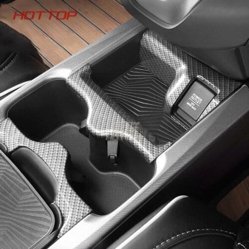 FIT for Honda CR-V CRV 2017 2018 Cup Box Covers Trim Carbon Fibre New Style Car Styling ABS Chrome