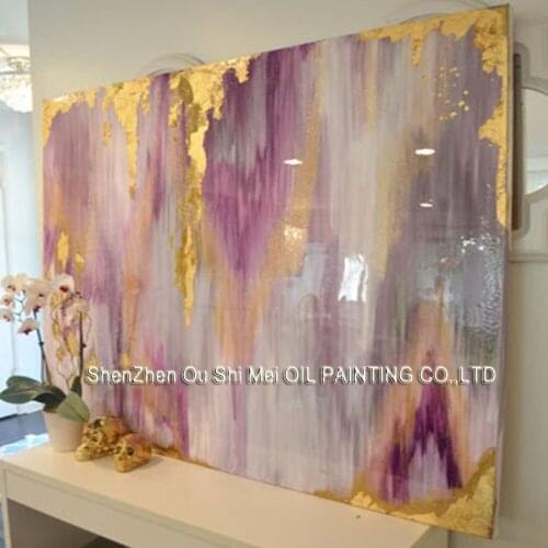 Professional Artist Handmade Colorful Purple Abstract Oil Painting on Canvas Beautiful Rich Color Oil Painting for Room Decor
