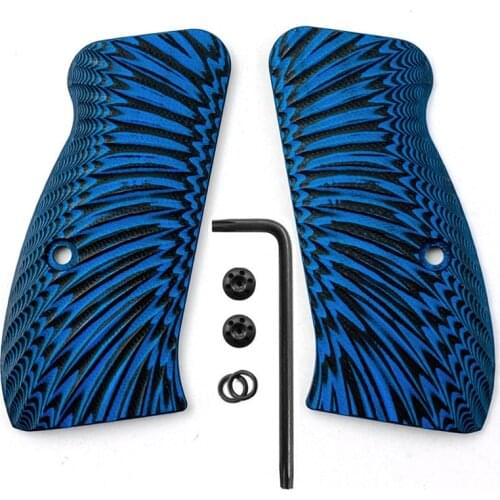 Custom G10 CZ75 Grips for CZ 75/85 Compact, CZ P-01, P100, C100, T100, PCR, CZ 75 D, Gun Grips Screws Included, Sunburst Texture