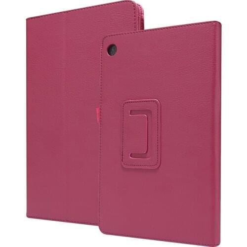 Folio Folding Litchi Leather Case wiht Pencil Holder for Lenovo Tab M10 HD(2ND Gen) TB-X306X Tablet Protective Shell+Stylus
