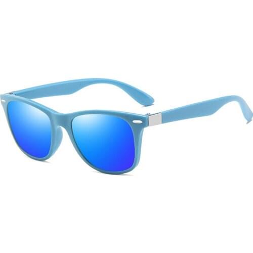 Child Rivet Square Frame Girls Boys Sunglasses Gray Blue Colorful Lens UV400 Eye Protection Children Kids Outdoor Eyewear