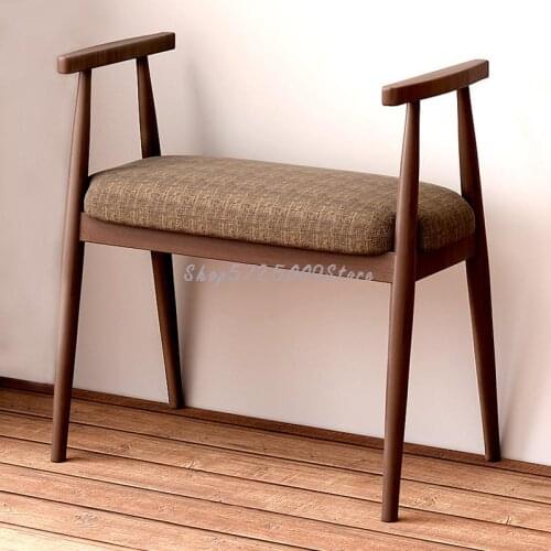 Shoes Changing Stool Solid Wood Shoes Wearing Stool Shoe Cabinet Simple Modern Storage Stool Sofa Stool Cloth Art Shoes T