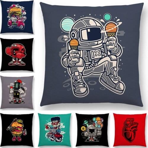 Super Cartoon Punk Passion Game Machine Street Graffiti Fun Astronauts Entertainment Good Cushion Cover Sofa Nice Pillow Case