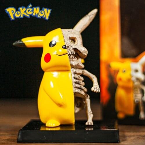 TAKARA TOMY Pokemon pikachu Skeleton Spoof finger Model figure Car decoration kids birthday toys Surprise gift for children
