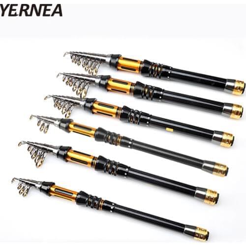 Yernea Carbon Fiber Telescopic Fishing Rod 1.5M 1.8M 2.1M 2.4M 2.7M 3.0M Portable Telescopic Fishing Rod Spinning Hand Sea Rod