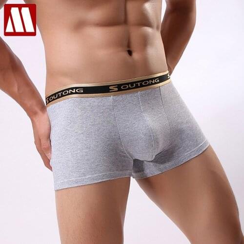 New Men Underwear Letter Boxers Cotton Soft Low Waist Underpants Breathable Cueca Boxer Para Hombre Sexy Male Plus Size Shorts