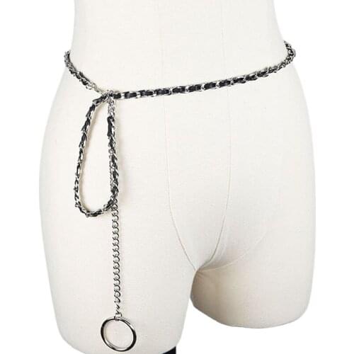 Women hiphop punk metal waist chain female fashion Butterfly bear corset belt ladies dress shirt waistband clothes Accessories