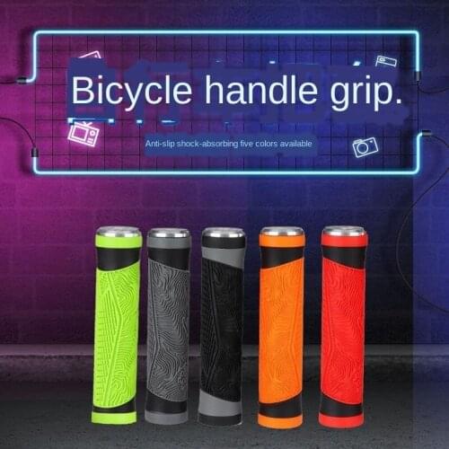1 pair of mountain road bike bicycle mountain bike handlebar cover handle smooth and soft anti-slip handle grip lock lever end