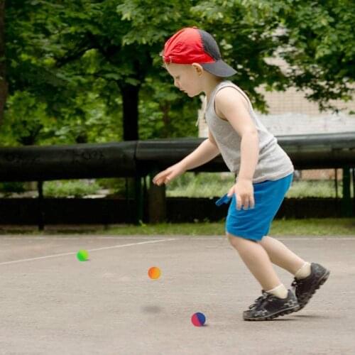 10pcs Capsule Machine With Bouncy Ball Pattern Rubber Educational Jumping For Children Toy Outdoor Ball P2W0