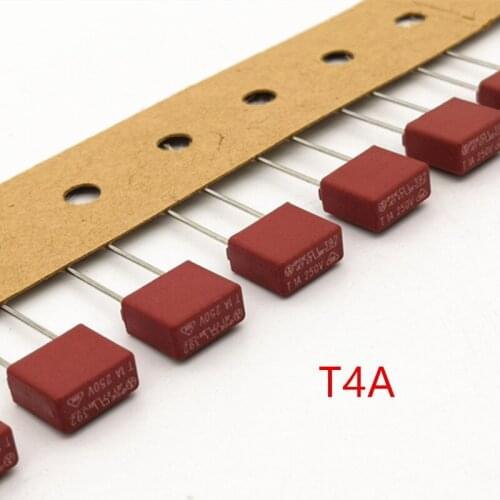 10 pcs/lot) T4A 250V TE5 Slow Blow Subminiature Fuse, UL VDE RoHS Approved, 4A, 4Amp